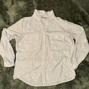 Apt. 9 White and Green Patterned Shirt